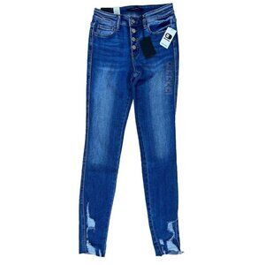 Flying Monkey Women's Blue Denim Mid-Rise Ankle Skinny Jeans Size 26